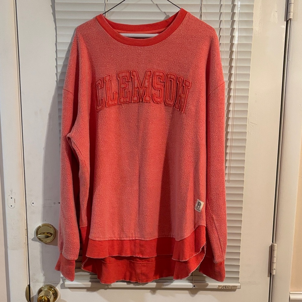 Womens Press Box By Royce Apparel Orange Clemson Tigers Size XL Hi Lo Sweatshirt